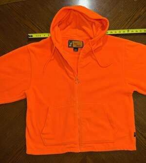 Trail Crest Blaze Orange Fleece Full Zip Hoodie Hunting Safety Jacket